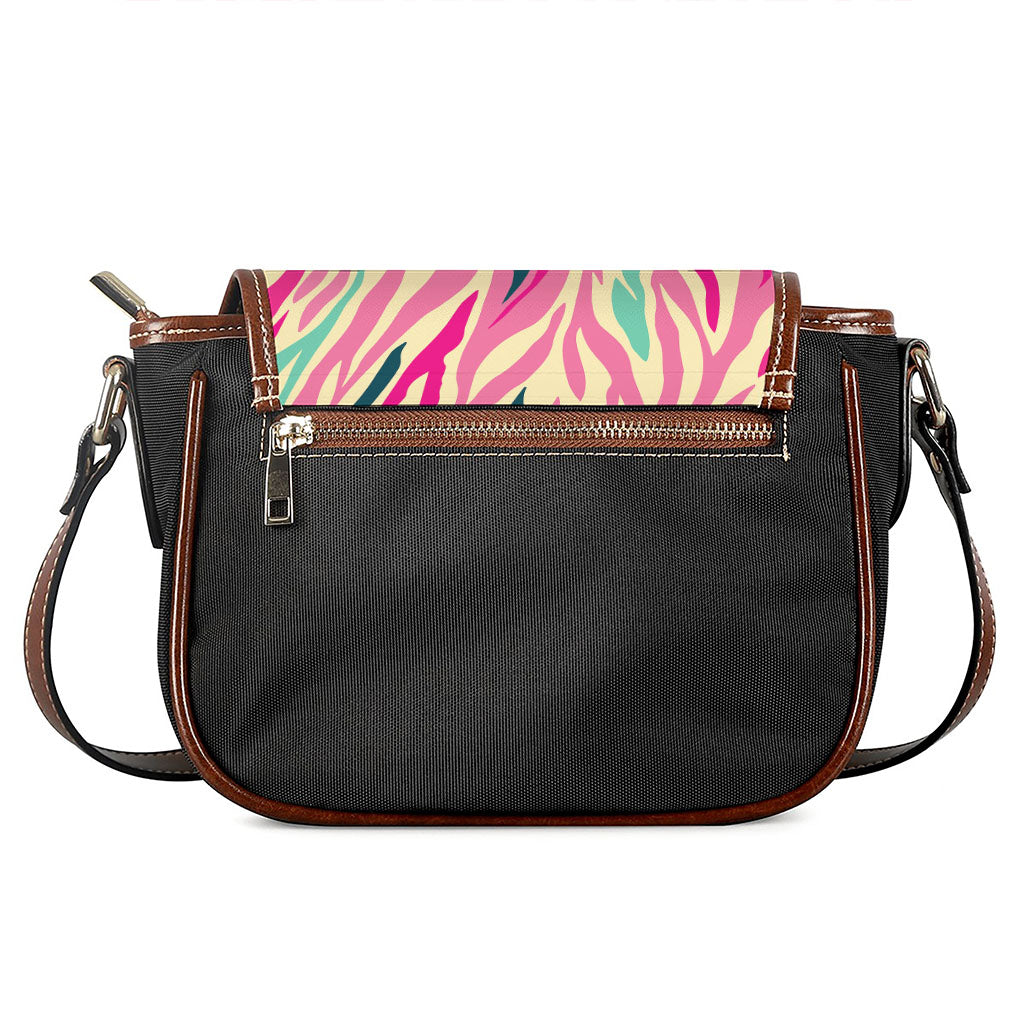 Pastel Zebra Pattern Print Saddle Bag