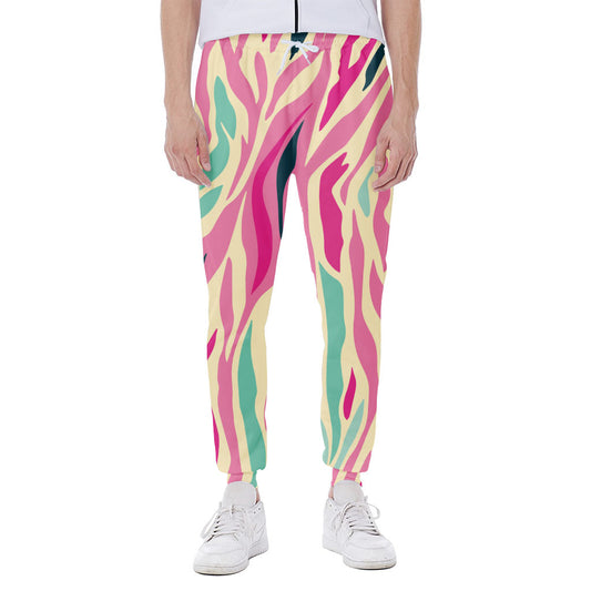 Pastel Zebra Pattern Print Scuba Joggers