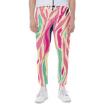 Pastel Zebra Pattern Print Scuba Joggers