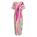 Pastel Zebra Pattern Print Short Sleeve Long Nightdress