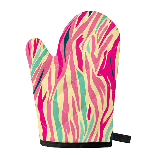 Pastel Zebra Pattern Print Single Oven Mitt