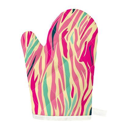 Pastel Zebra Pattern Print Single Oven Mitt