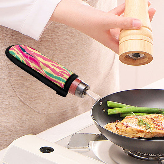Pastel Zebra Pattern Print Skillet Handle Cover