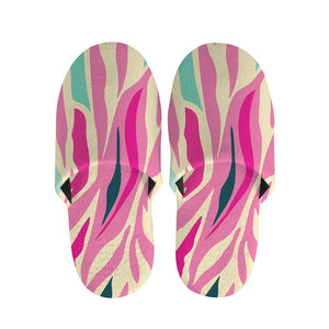 Pastel Zebra Pattern Print Slippers