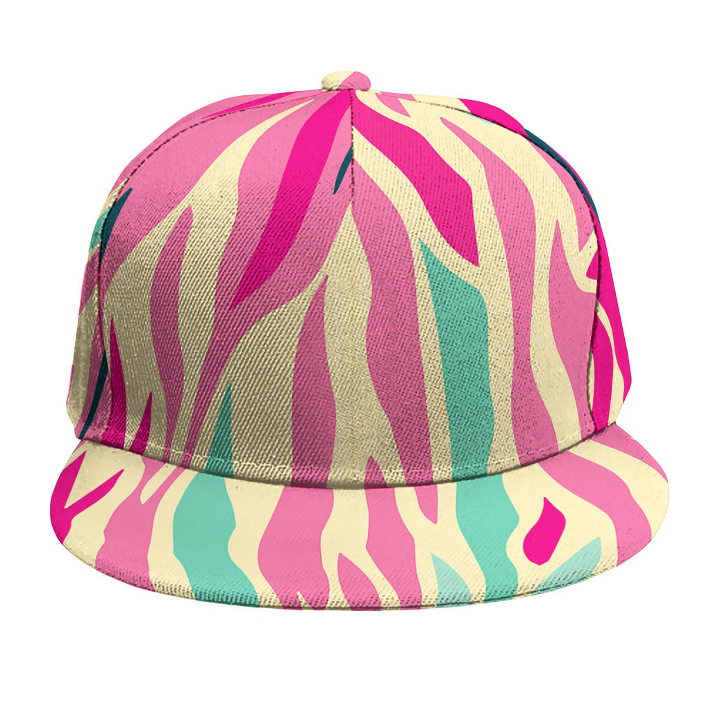 Pastel Zebra Pattern Print Snapback Cap