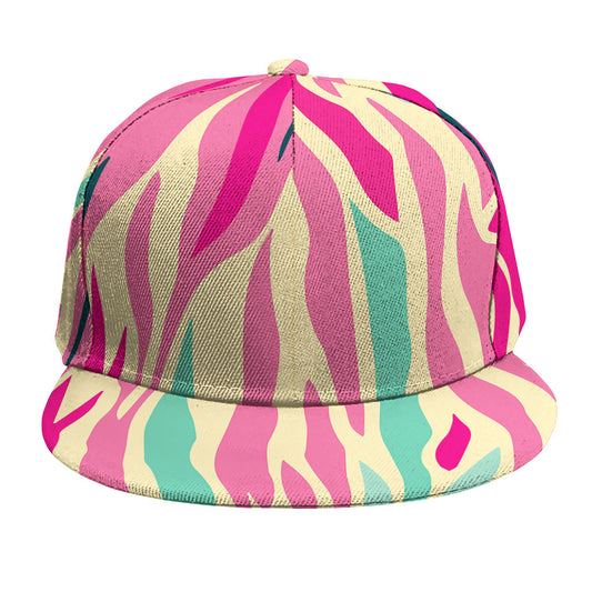 Pastel Zebra Pattern Print Snapback Cap