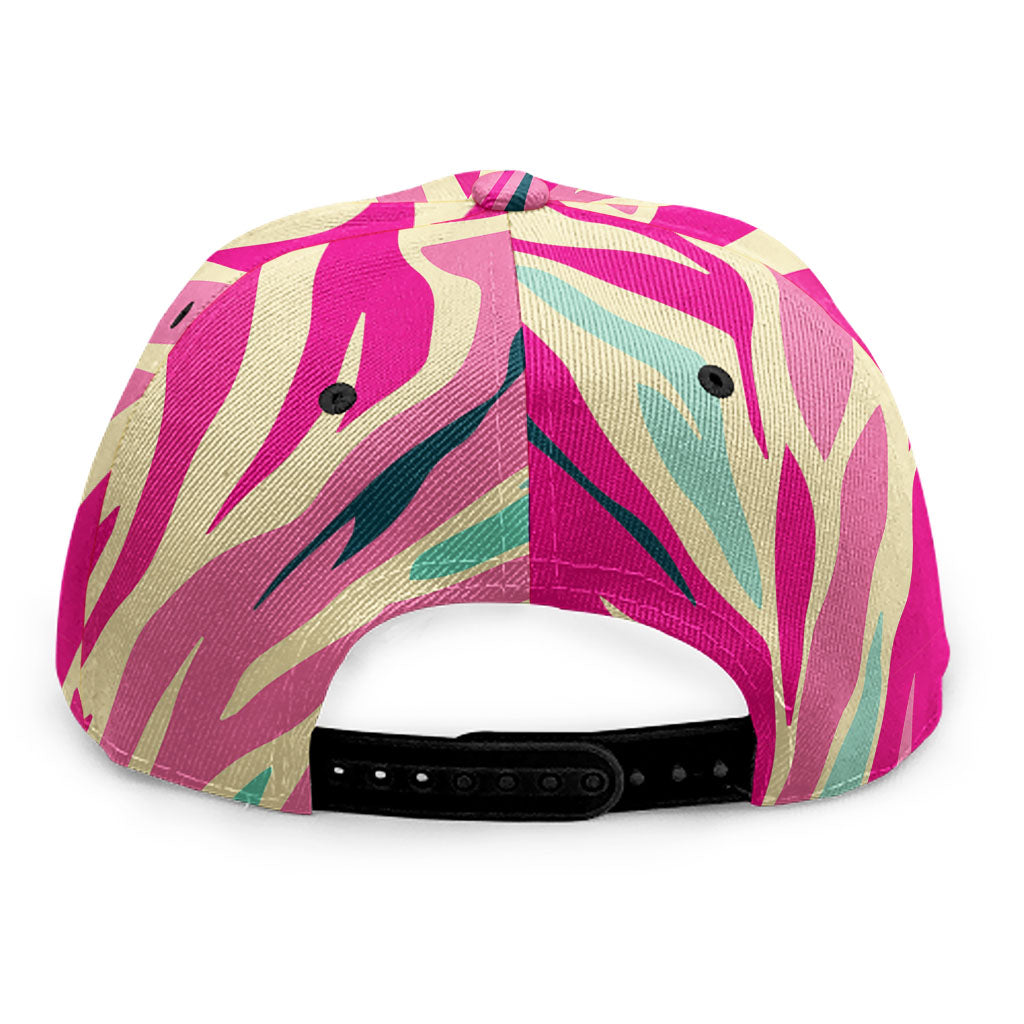 Pastel Zebra Pattern Print Snapback Cap