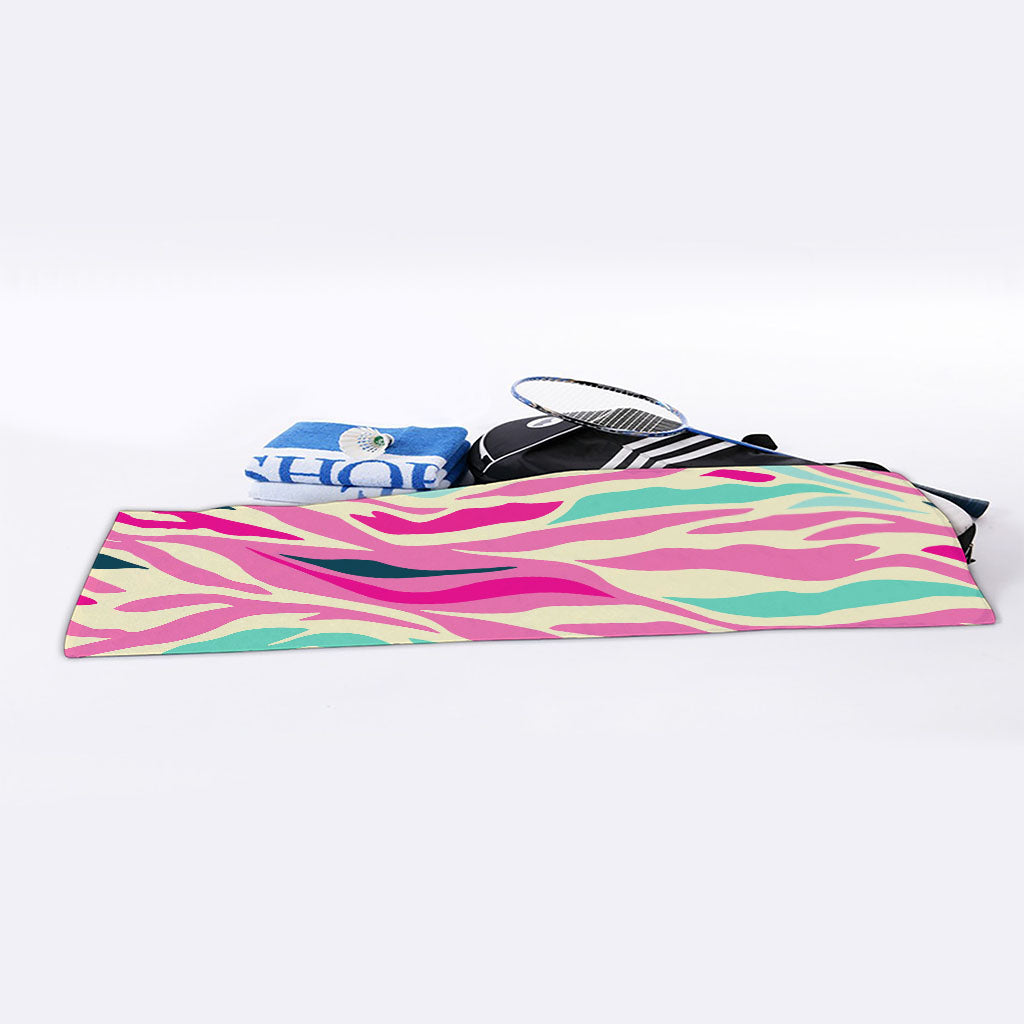 Pastel Zebra Pattern Print Sports Towel