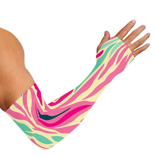Pastel Zebra Pattern Print Sun Protection Arm Sleeves
