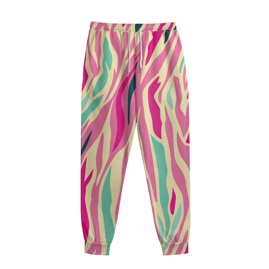 Pastel Zebra Pattern Print Sweatpants
