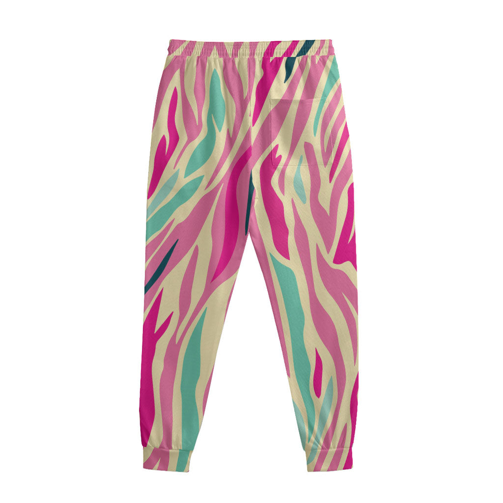 Pastel Zebra Pattern Print Sweatpants