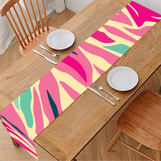 Pastel Zebra Pattern Print Table Runner