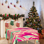 Pastel Zebra Pattern Print Tablecloth