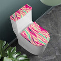 Pastel Zebra Pattern Print Toilet Lid And Tank Cover Set