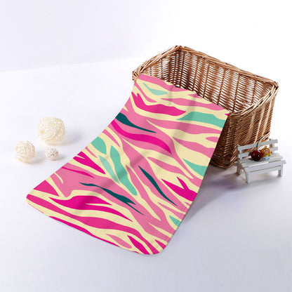 Pastel Zebra Pattern Print Towel
