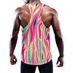 Pastel Zebra Pattern Print Training Tank Top