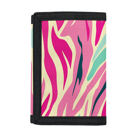 Pastel Zebra Pattern Print Trifold Wallet
