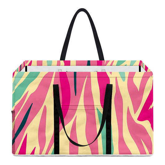 Pastel Zebra Pattern Print Utility Tote Bag