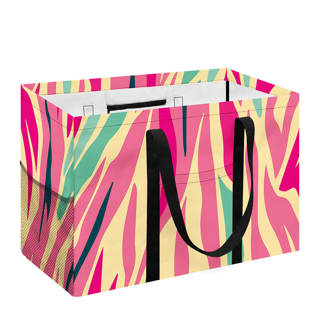 Pastel Zebra Pattern Print Utility Tote Bag