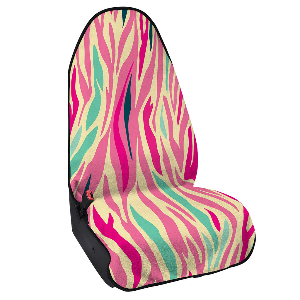 Pastel Zebra Pattern Print Waterproof Car Seat Cover