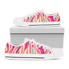 Pastel Zebra Pattern Print White Low Top Sneakers