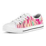 Pastel Zebra Pattern Print White Low Top Sneakers