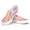 Pastel Zebra Pattern Print White Slip On Sneakers