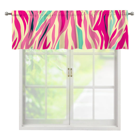 Pastel Zebra Pattern Print Window Valance