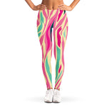 Pastel Zebra Pattern Print Women's Leggings