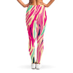 Pastel Zebra Pattern Print Women's Leggings