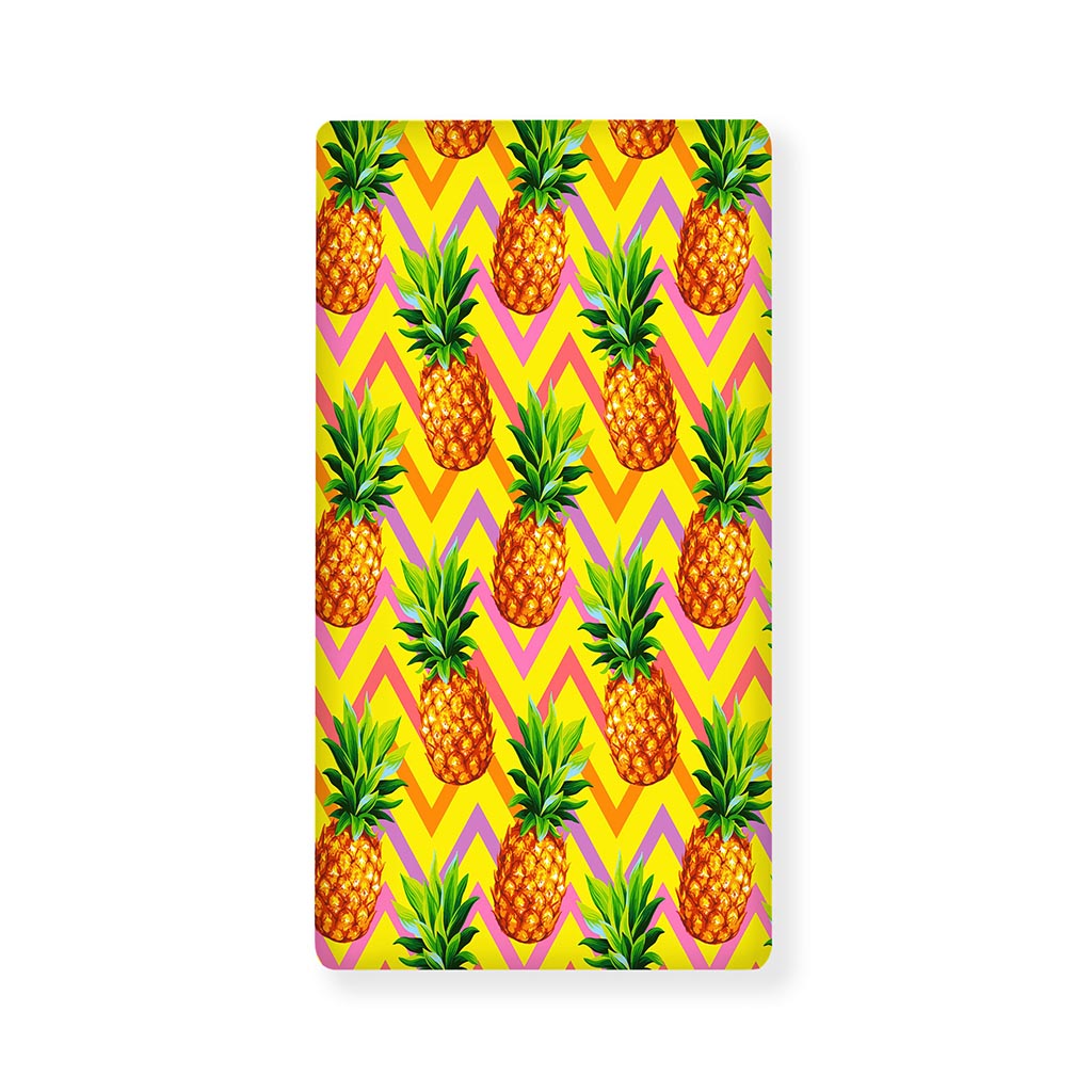 Pastel Zig Zag Pineapple Pattern Print Baby Crib Sheet