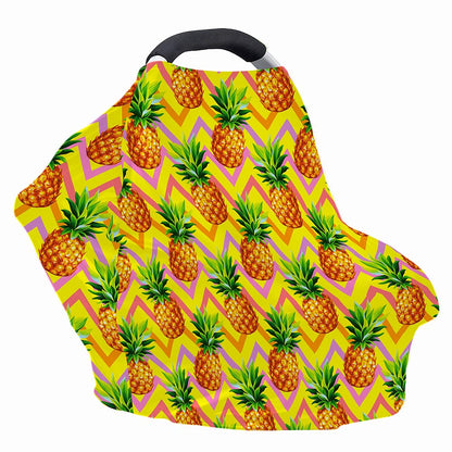 Pastel Zig Zag Pineapple Pattern Print Baby Seat Cover