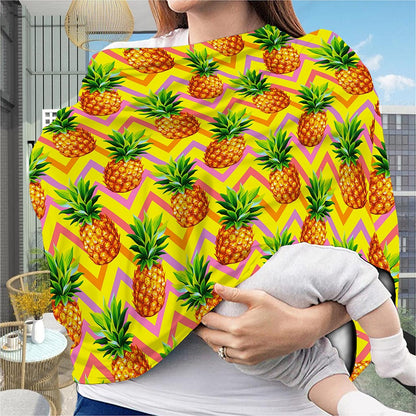 Pastel Zig Zag Pineapple Pattern Print Baby Seat Cover