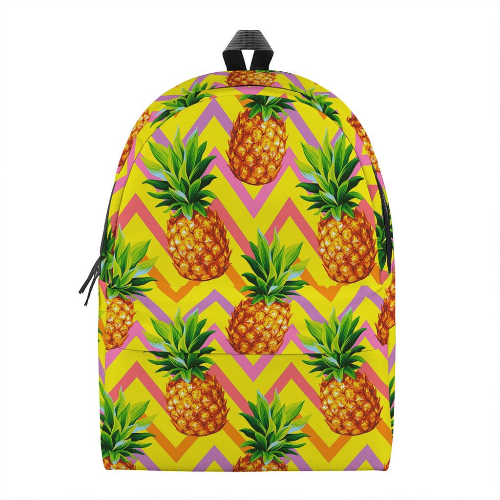 Pastel Zig Zag Pineapple Pattern Print Backpack