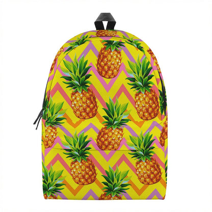 Pastel Zig Zag Pineapple Pattern Print Backpack