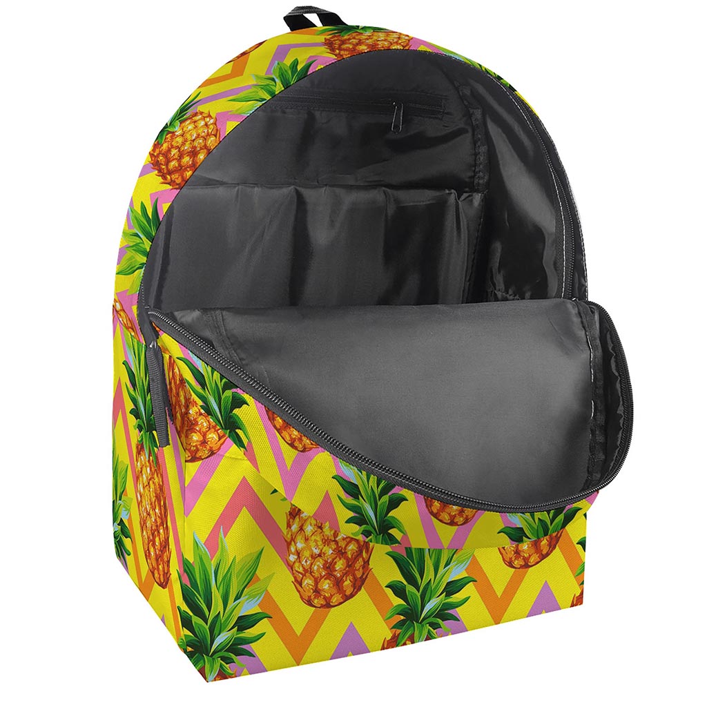 Pastel Zig Zag Pineapple Pattern Print Backpack