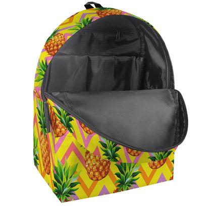 Pastel Zig Zag Pineapple Pattern Print Backpack