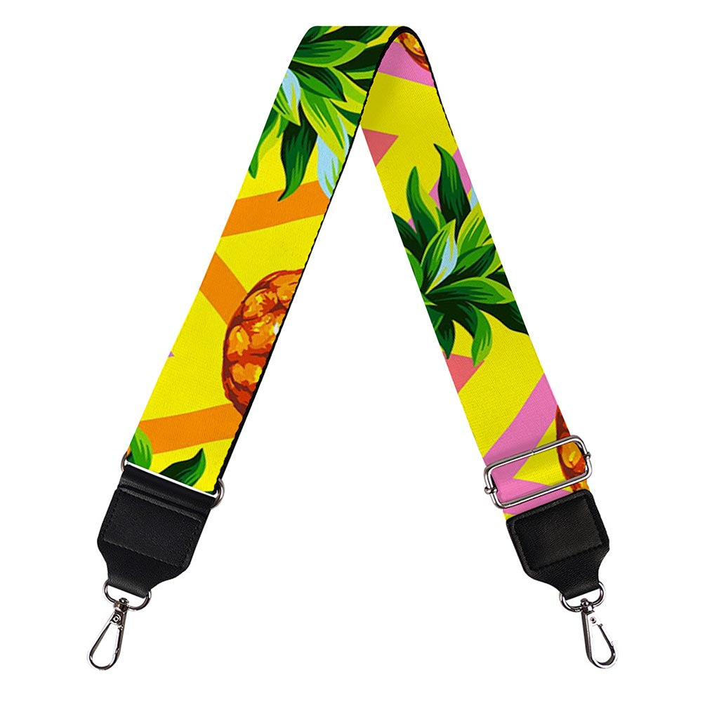 Pastel Zig Zag Pineapple Pattern Print Bag Strap