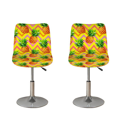 Pastel Zig Zag Pineapple Pattern Print Bar Stool Covers