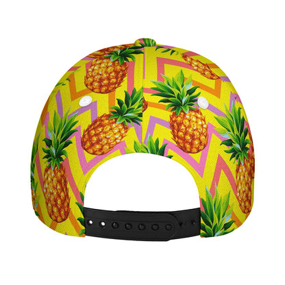 Pastel Zig Zag Pineapple Pattern Print Baseball Cap