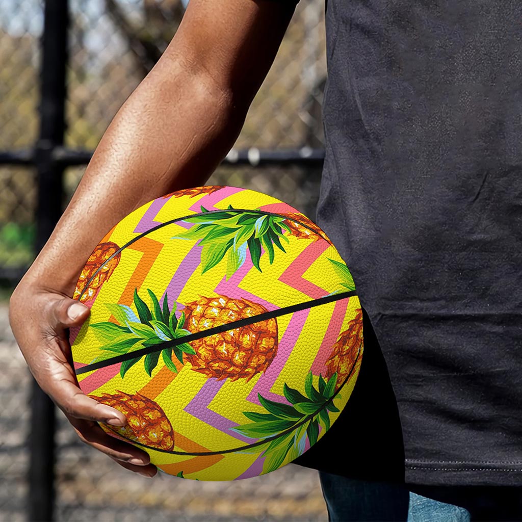 Pastel Zig Zag Pineapple Pattern Print Basketball