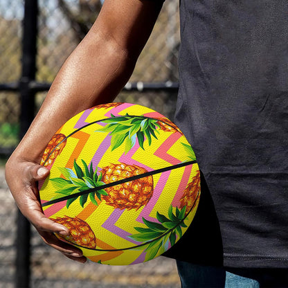 Pastel Zig Zag Pineapple Pattern Print Basketball