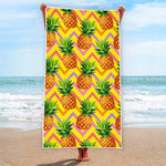 Pastel Zig Zag Pineapple Pattern Print Beach Towel