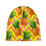 Pastel Zig Zag Pineapple Pattern Print Beanie