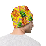 Pastel Zig Zag Pineapple Pattern Print Beanie