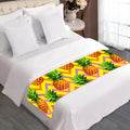 Pastel Zig Zag Pineapple Pattern Print Bed Runner