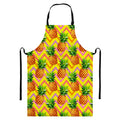 Pastel Zig Zag Pineapple Pattern Print Bib Apron With Pocket