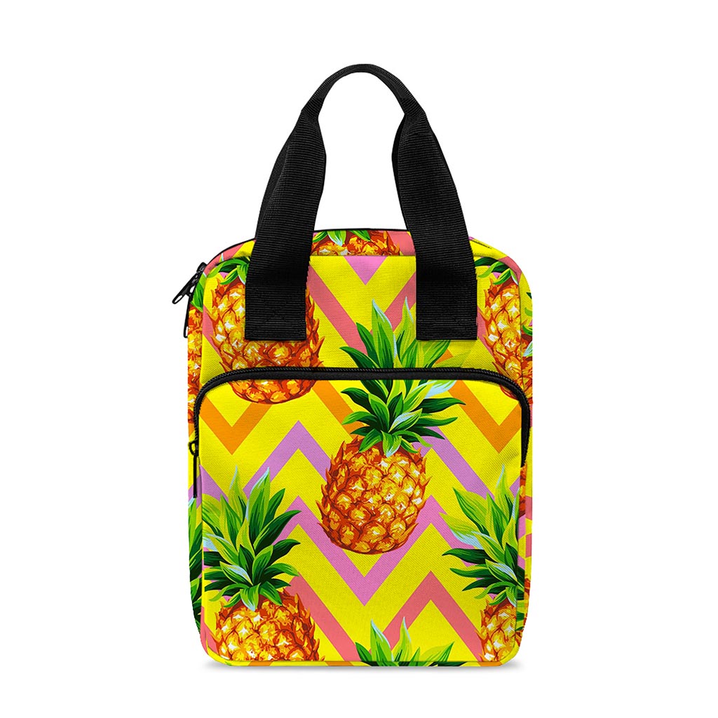 Pastel Zig Zag Pineapple Pattern Print Bible Tote Bag