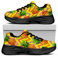 Pastel Zig Zag Pineapple Pattern Print Black Chunky Shoes