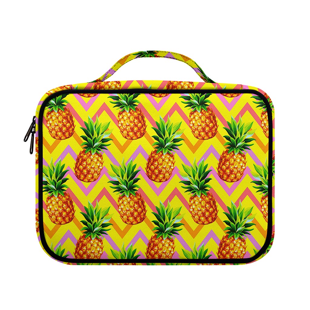 Pastel Zig Zag Pineapple Pattern Print Briefcase Bible Bag